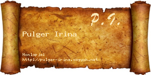 Pulger Irina névjegykártya